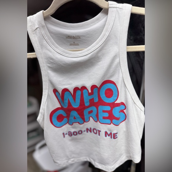Wild Fable Graphic Tank Top – “WHO CARES 1-800-NOT ME” – Size M - Picture 3 of 5